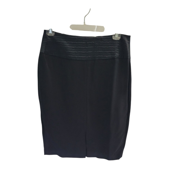 L'AGENCE Black Pencil Skirt Woven Center Slit Size 8 NWT (Marked 10 Runs Small) - Picture 4 of 13